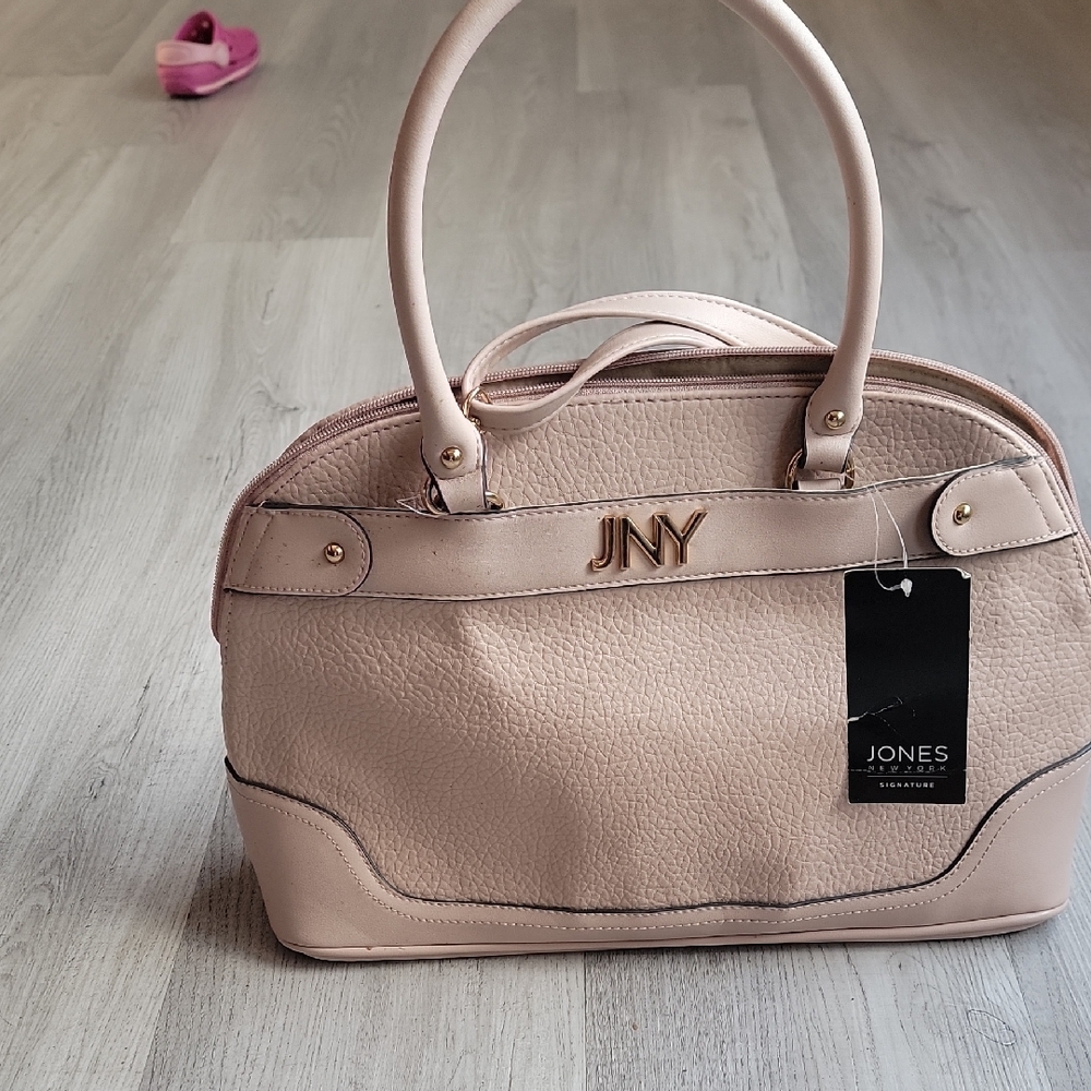 Jones New York Pale Pink Satchel with Gold JNY Hardware